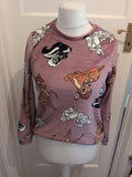 Primark Disney Purple Print Pyjama Top Super Soft XS
