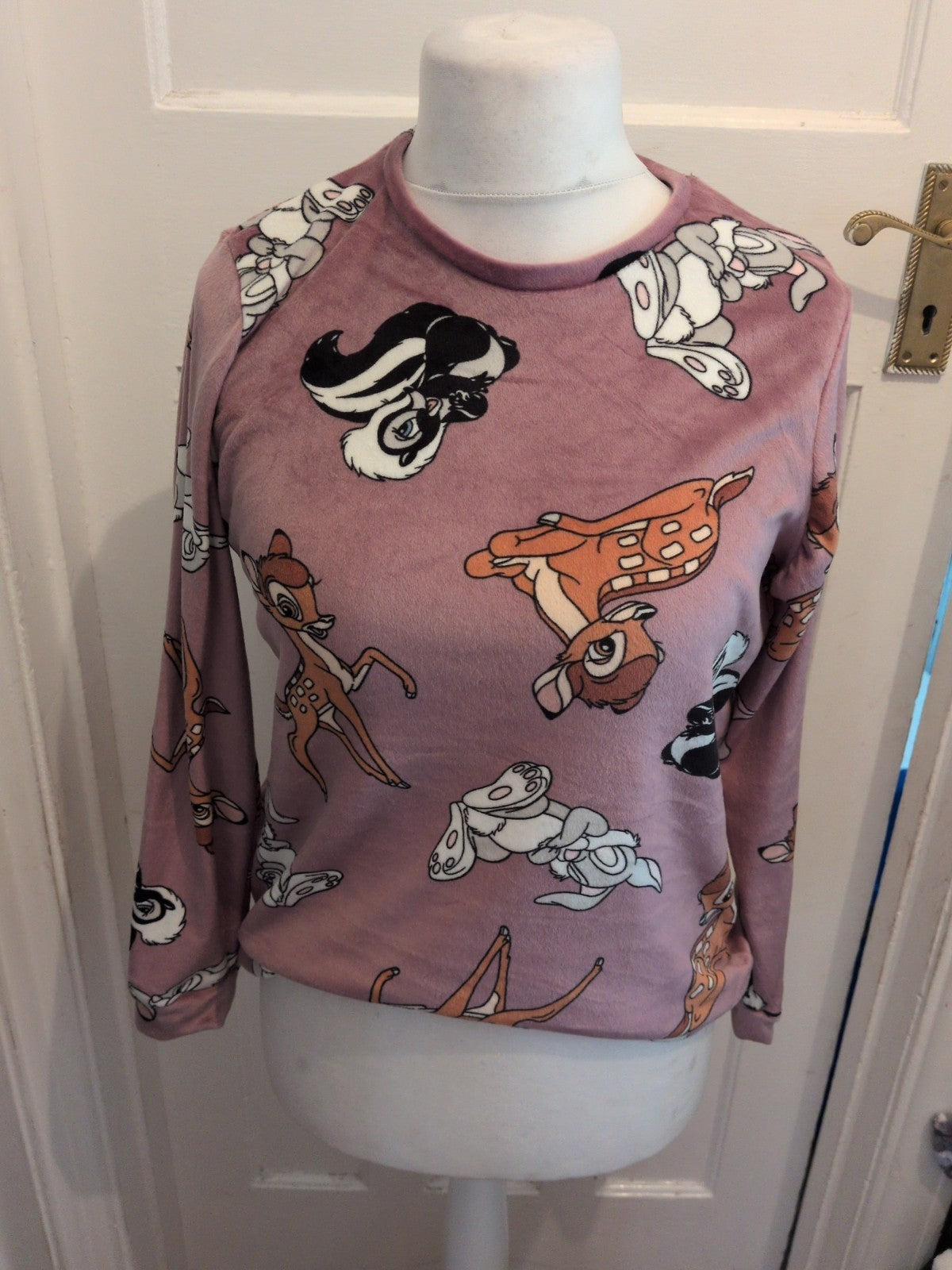 Primark Disney Purple Print Pyjama Top Super Soft XS