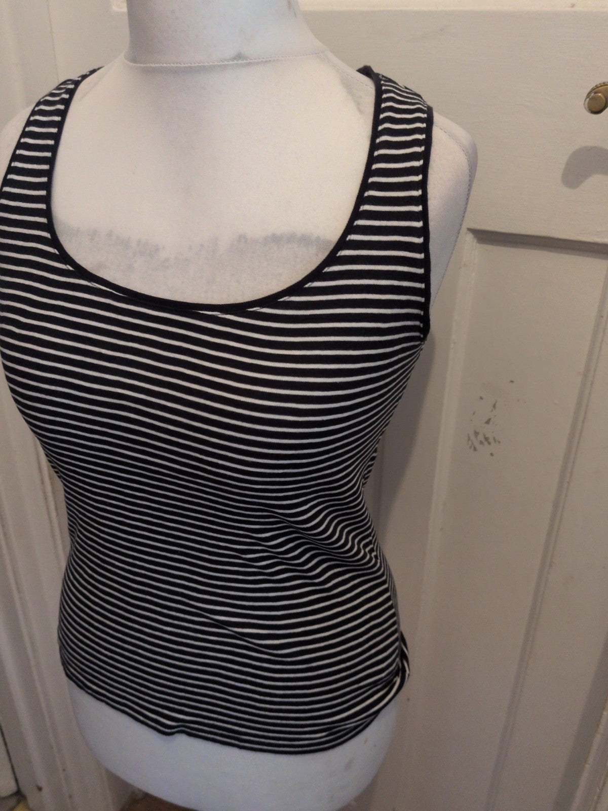 Tex Medium Navy Stripe Sleeveless T-shirt