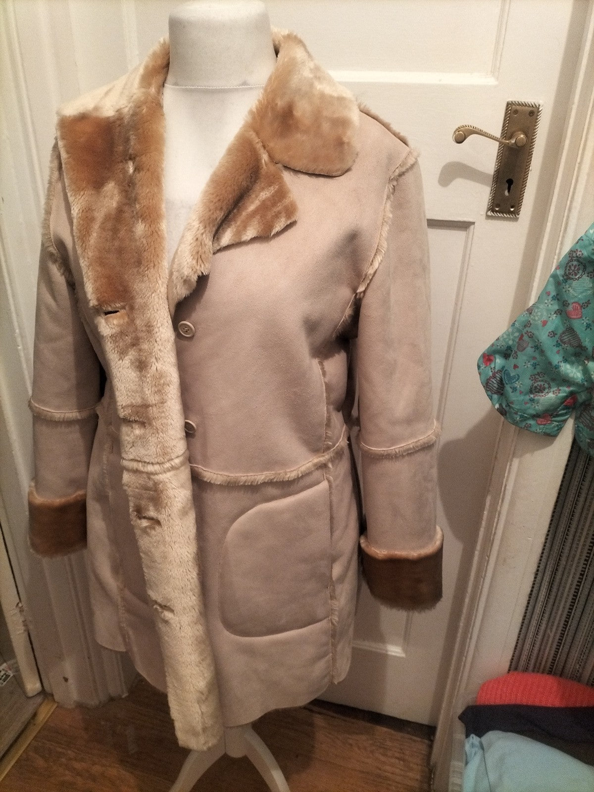 Marks And Spencer 18 Camel Fur Lined Coat