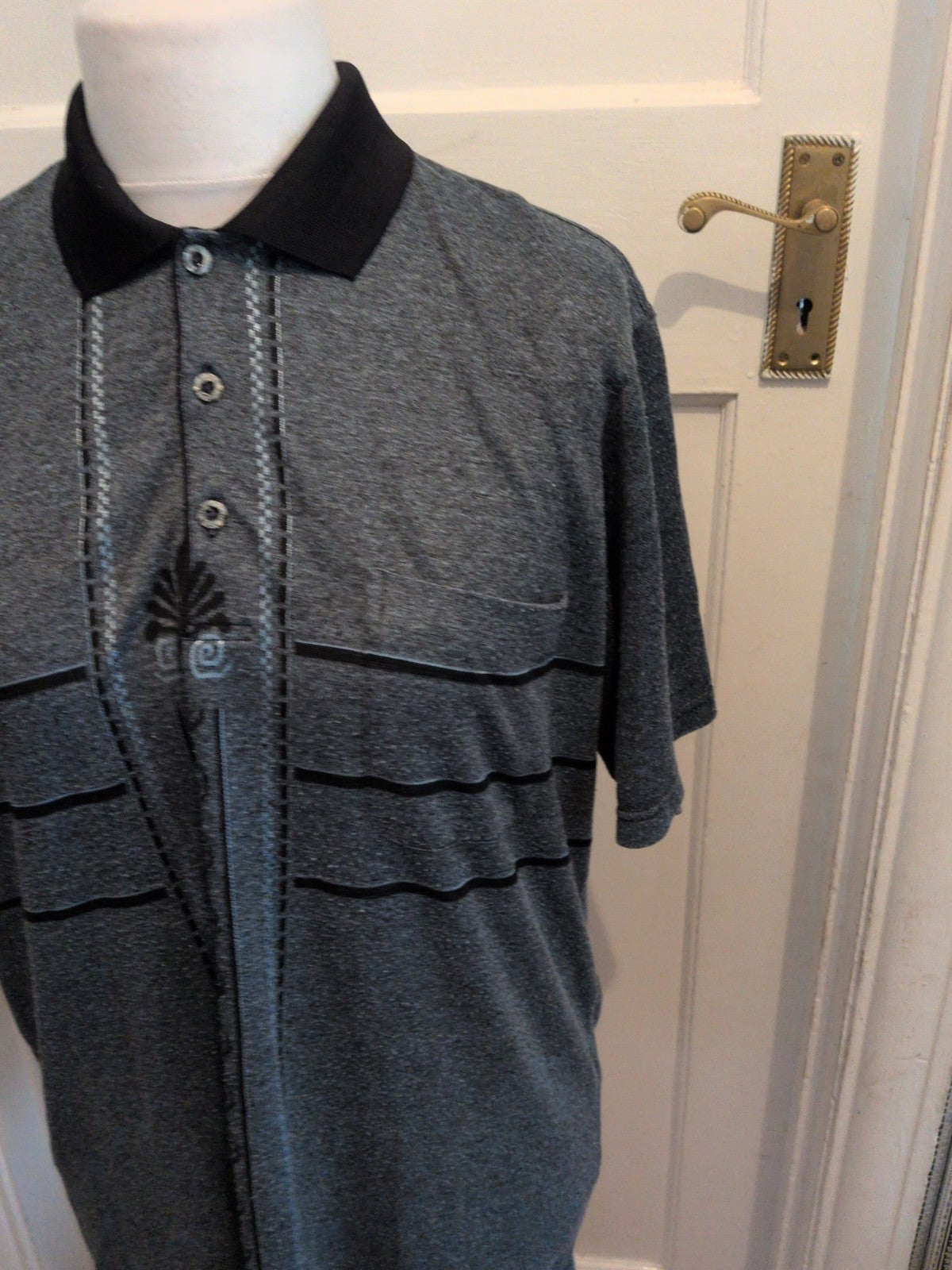 Tmj EU 58 Grey Navy Short Sleeve Polo