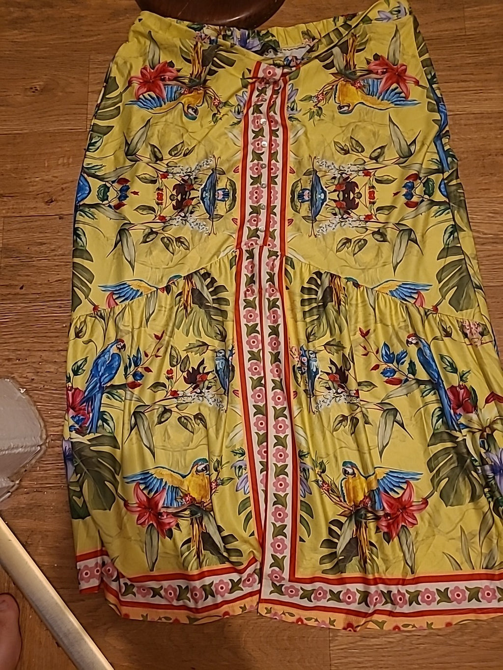 Ladies Loveu Dear 3XL Lime Floral Skirt