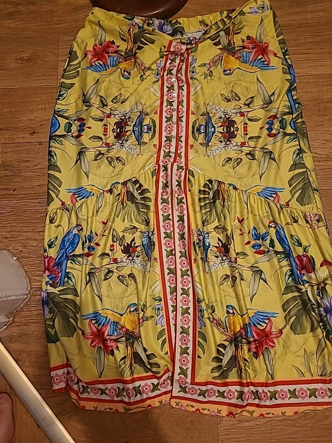 Ladies Loveu Dear 3XL Lime Floral Skirt