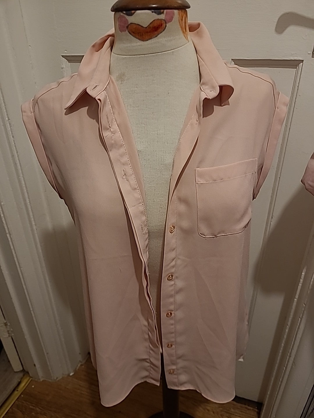 Ladies Primark Size 12 Baby Pink Sleeveless Blouse