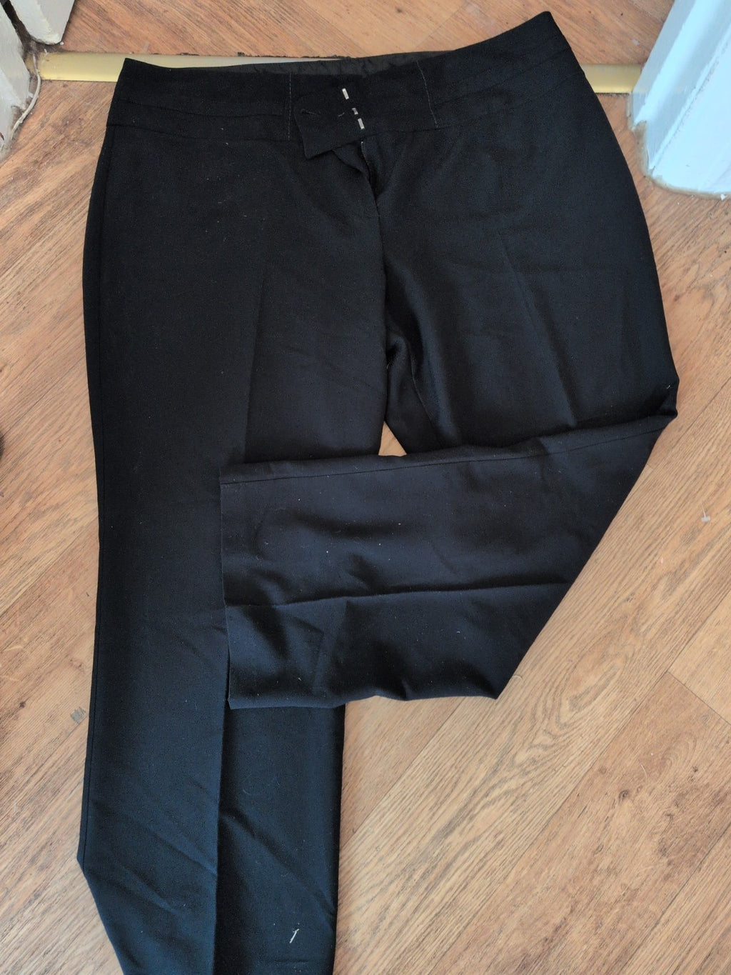 Marks And Spencer 22m Black Straight Trousers