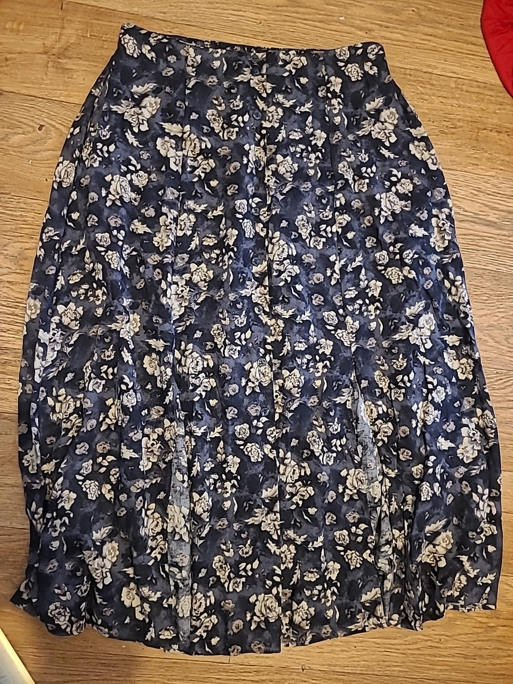 Ladies St Michael Size 14 Multi Coloured Elasticated Floral Skirt
