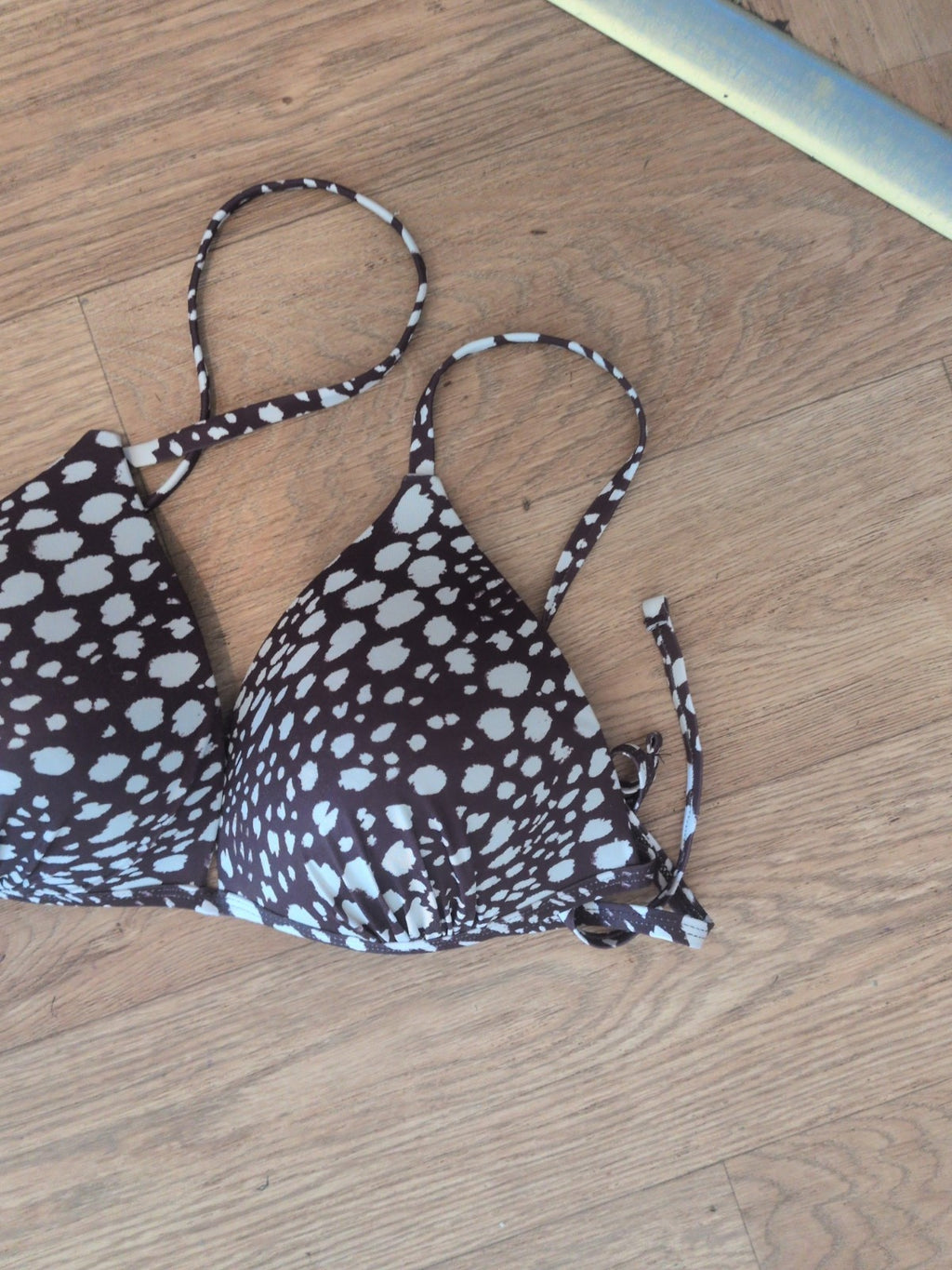 Primark 20 Dark Brown And White Bikini Bra Padded