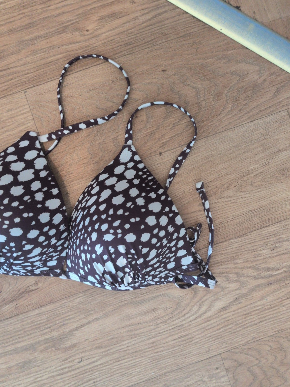 Primark 20 Dark Brown And White Bikini Bra Padded
