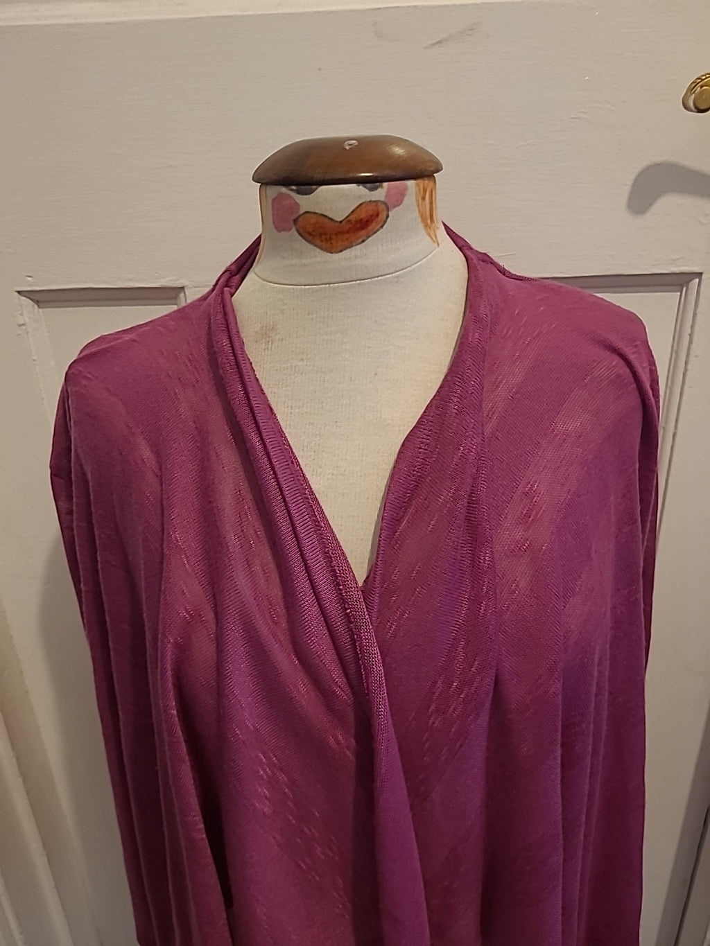 Ladies Tu Size 12 Purple Cardigan Waterfall Long Sleeved