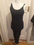 Ladies H&M Size Small Black Ribbed Sleeveless Long Length Pencil Dress