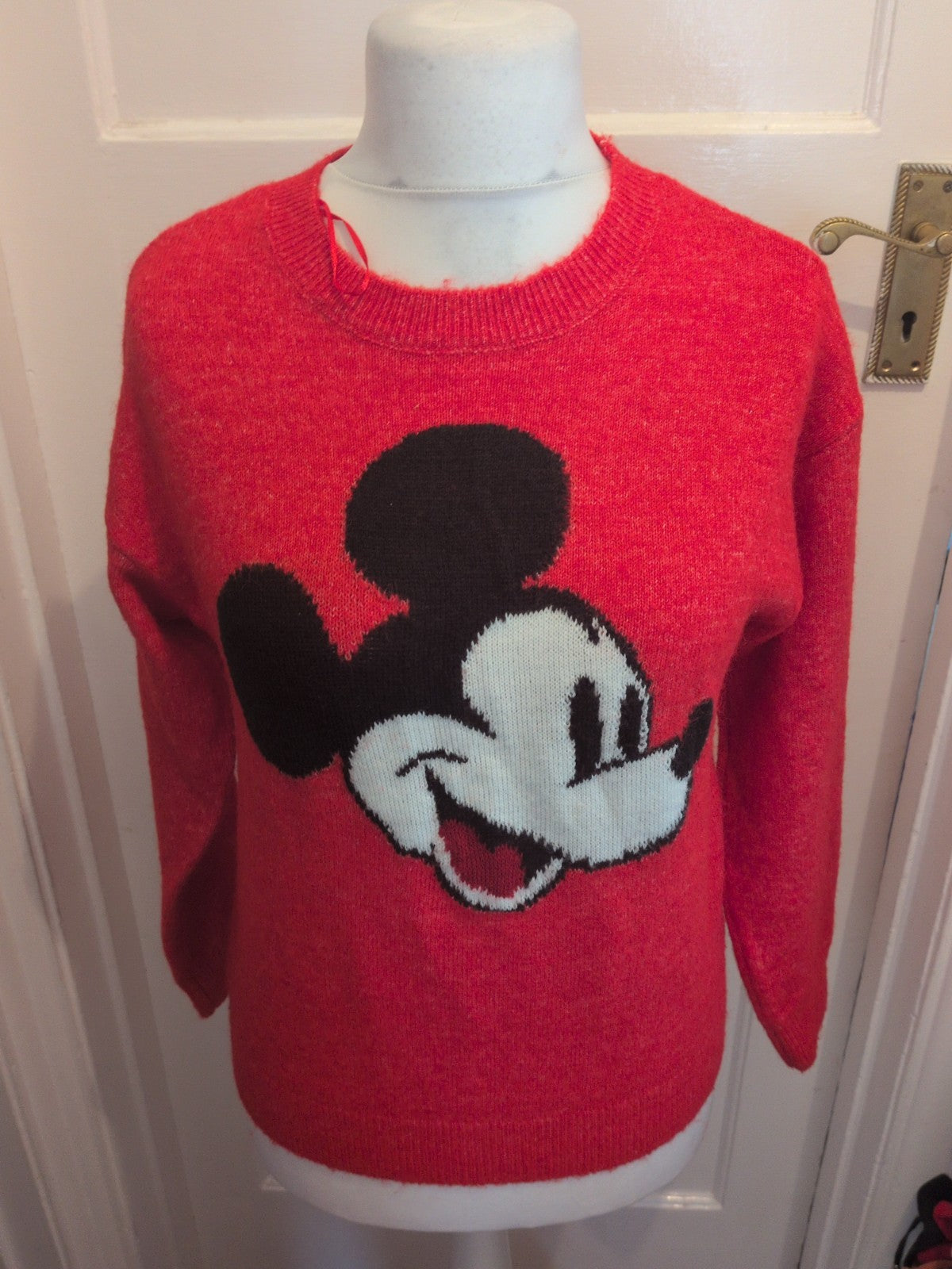 Primark 6-8 Red Mickey Mouse Pullover Jumper