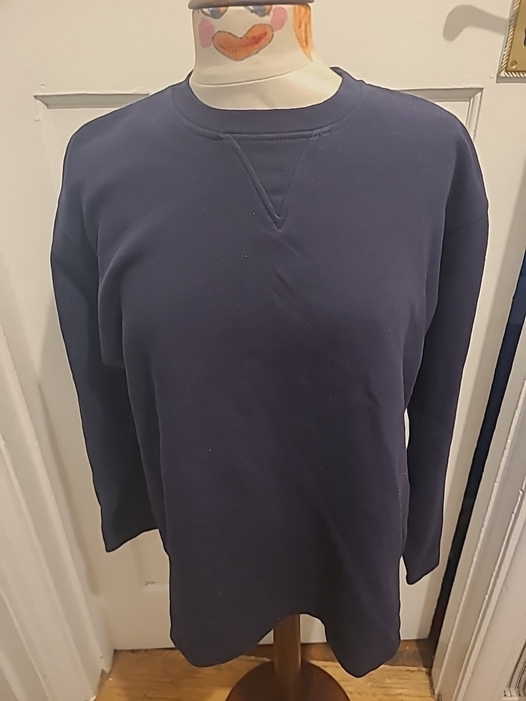 Mens George Size Medium Black Round Neck Jumper
