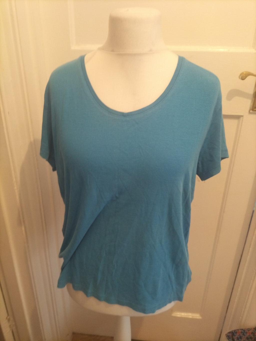 Tu 24 Blue V Neck Short Sleeve Fair trade T-shirt