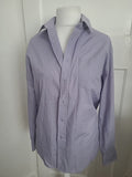 Mens Marks And Spencer Tailoring Size 15.5 Purple Long Sleeved Shirt Easy Care