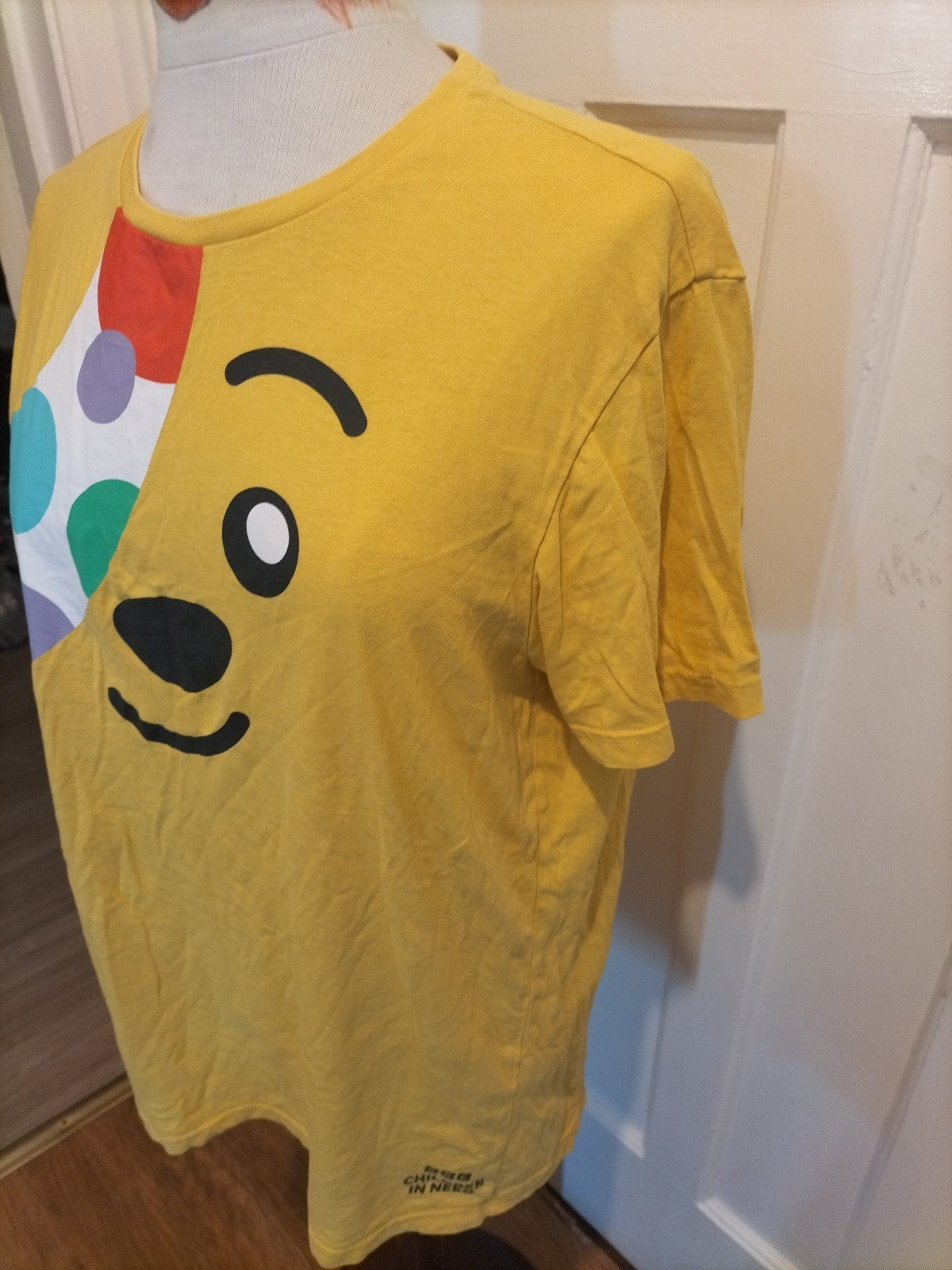 Ladies George Size Medium Yellow "Children In Need" Tshirt