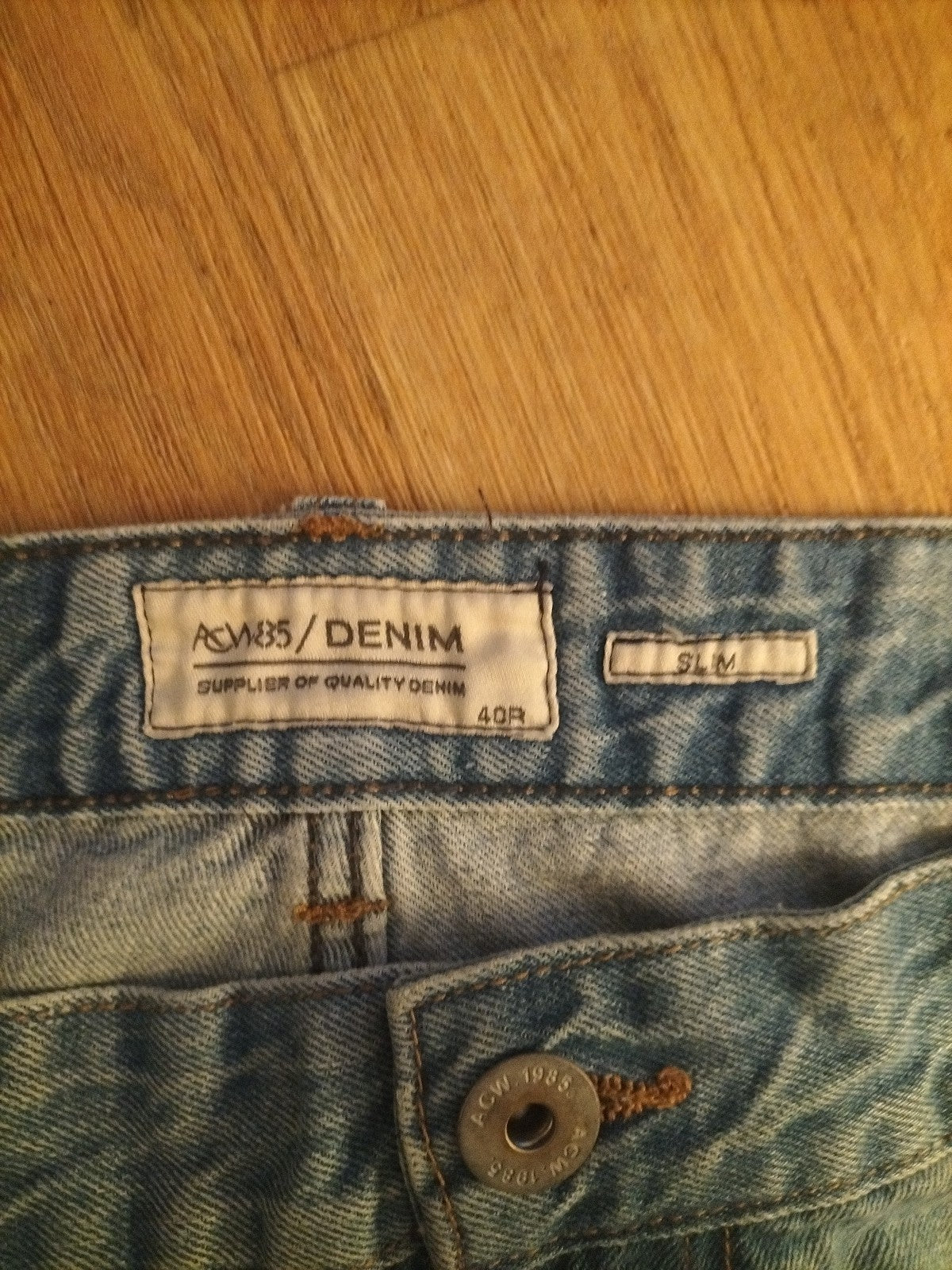 Mens ACW85 Size 40R Slim Denim Jeans