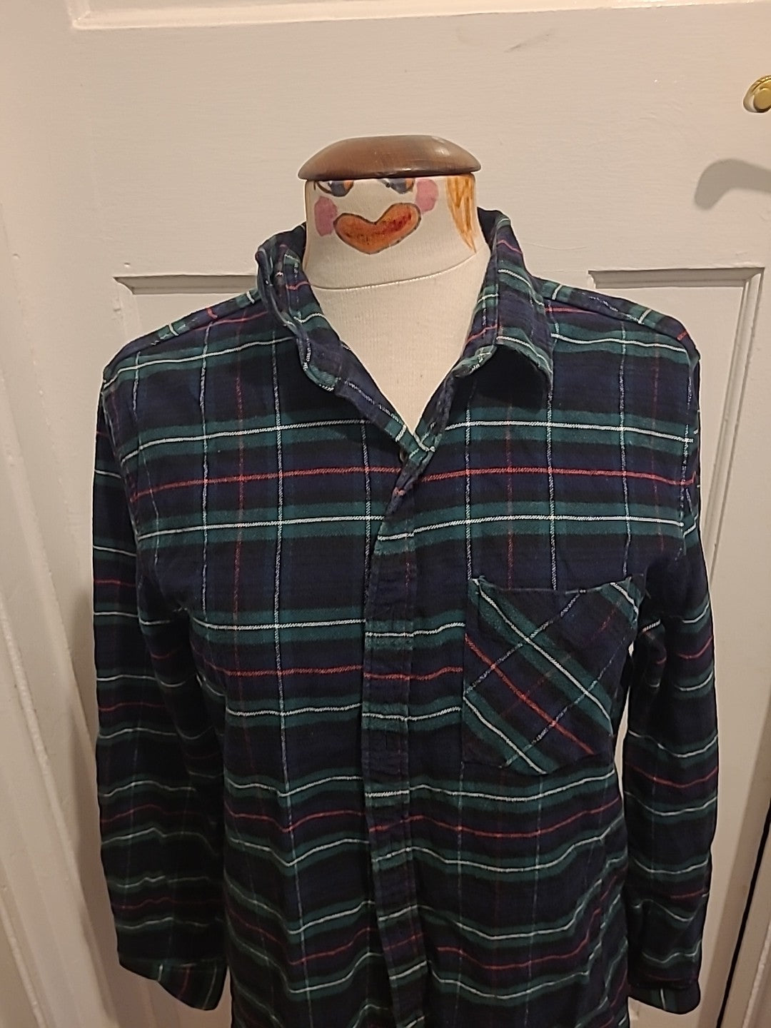 Mens 21 Men Size Small Green Check Long Sleeve Shirt