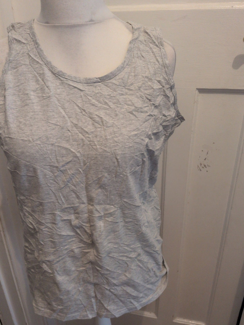 Fruit Of The loom Large Grey Sleeveless T-shirt Ladies