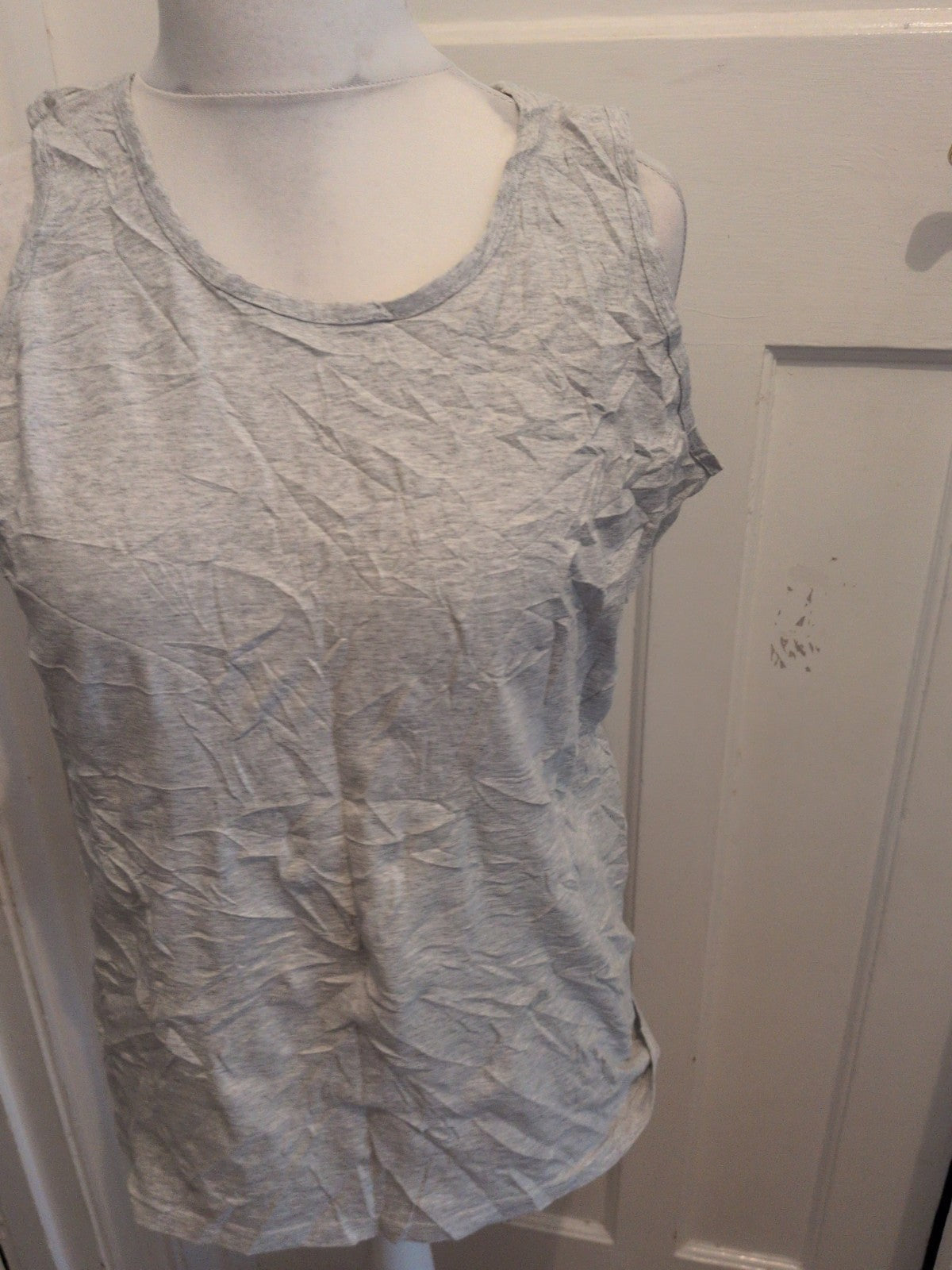 Fruit Of The loom Large Grey Sleeveless T-shirt Ladies