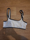 Ladies Primark Size 12 Beige And Black Boobtube Top