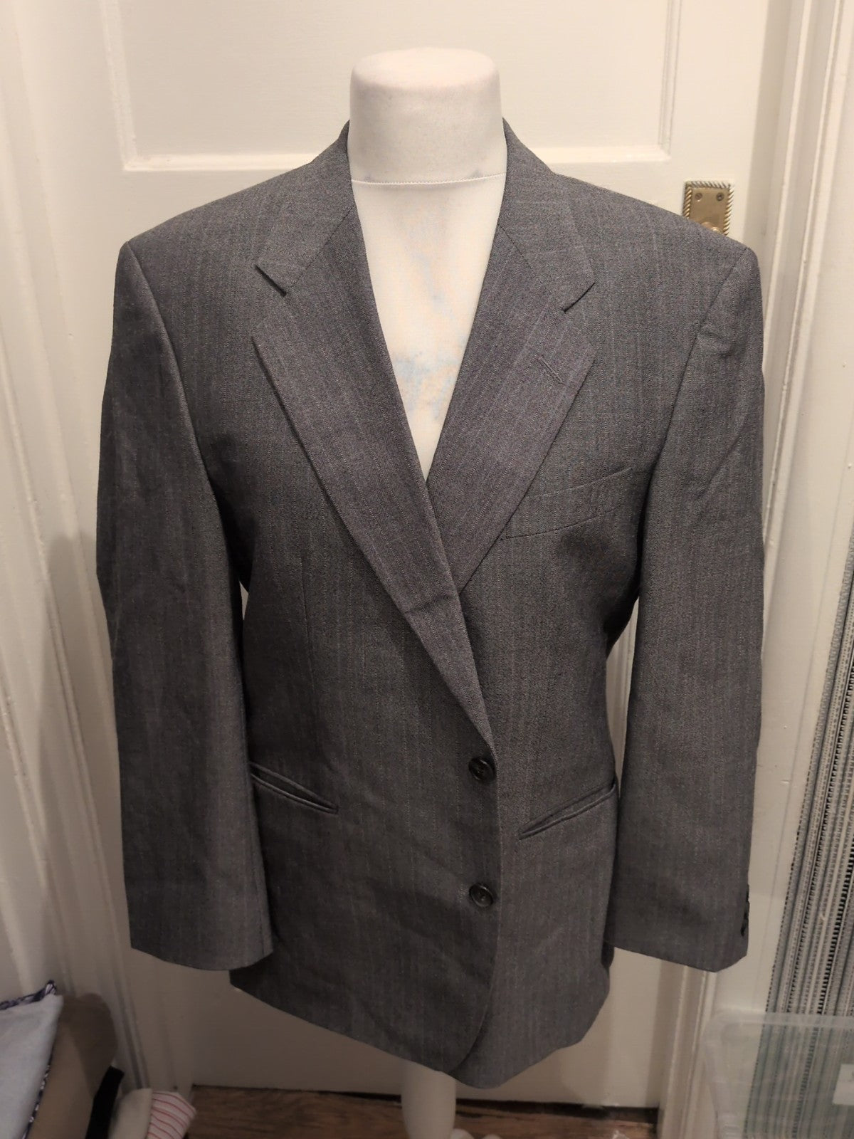 Mens St Michael Size 42 Short Light Grey Suit Jacket