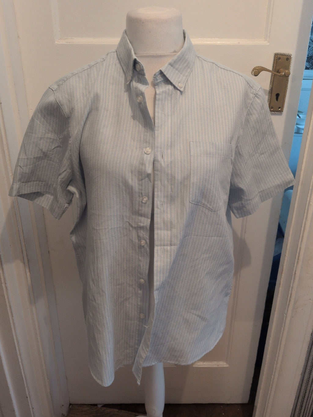 The Collection Debenhams Large Pale Blue Tailored Fit Short Sleeve Shirt