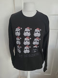 Mens Just Hoods Size Large Black Bah Humbug Jumper