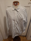 Mens Jeff Banks Size XL Blue/White Spotted Long Sleeved Shirt