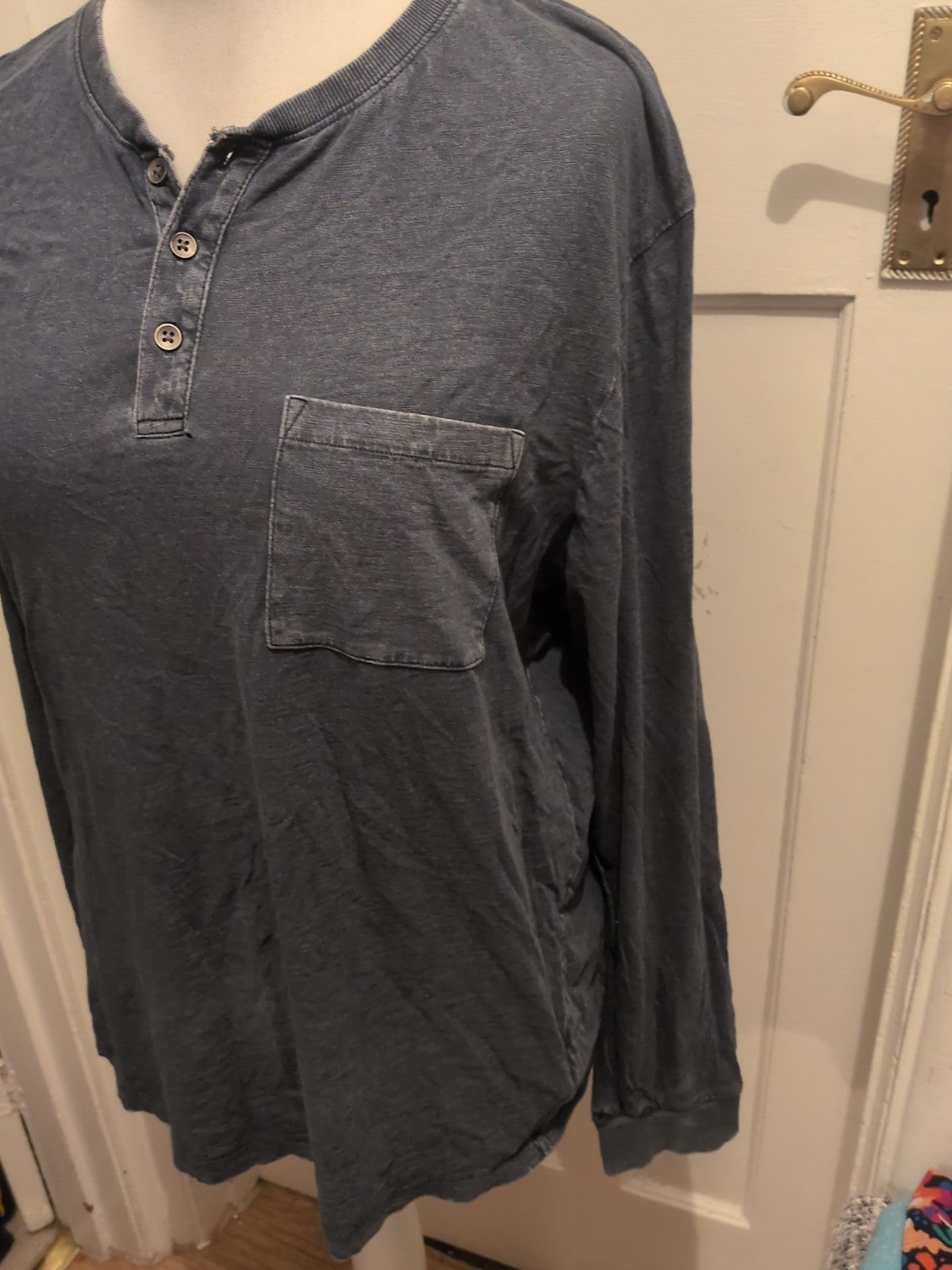 Mens F&F Size L Navy Long Sleeved Pyjama Top/T-shirt