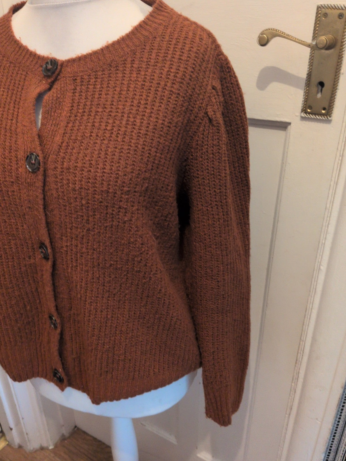 Tu 16 Rust Dark Orange Buttoned Cardigan