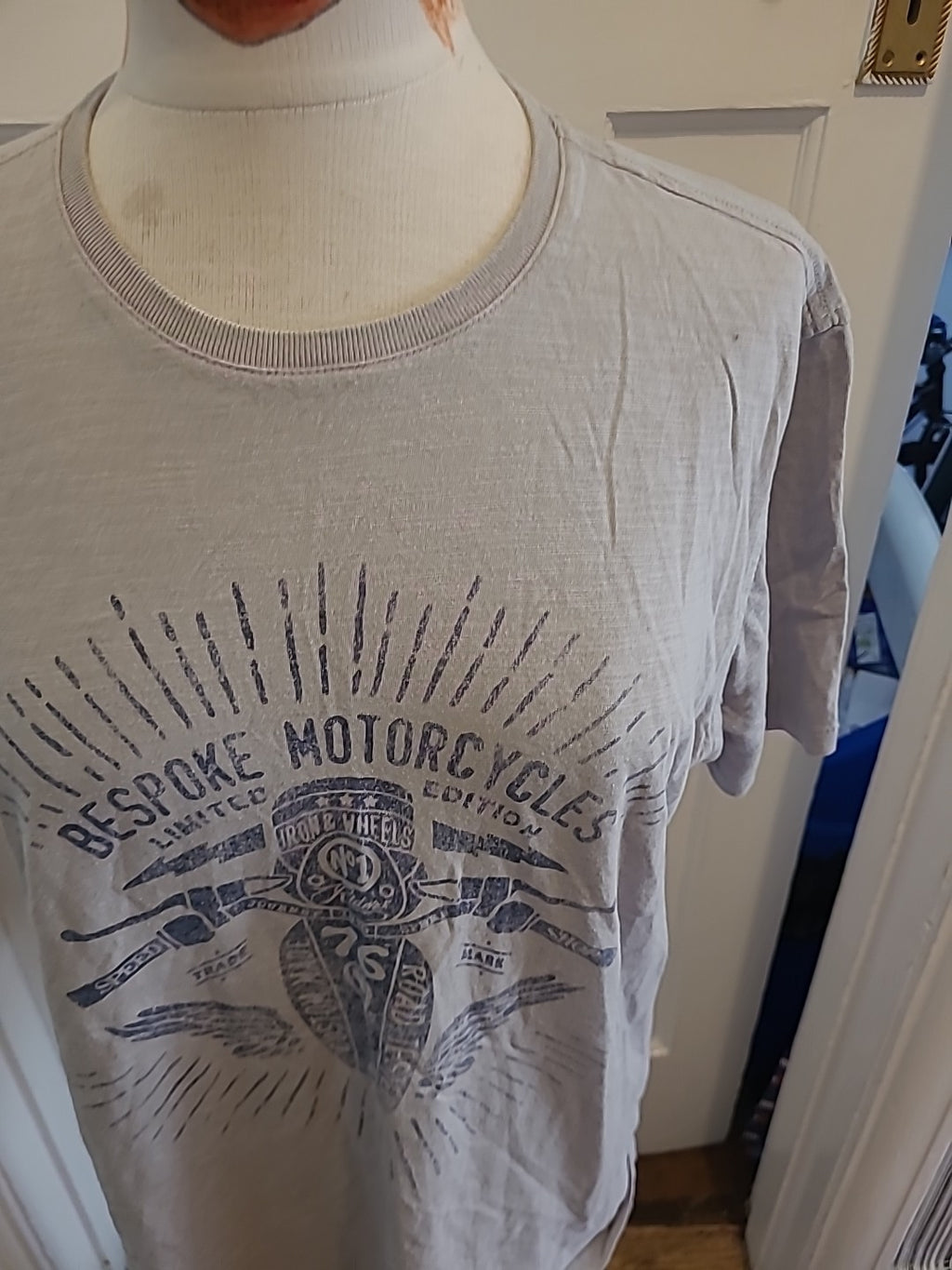Mens North Coast Size Medium Grey Motorcycle Short Sleeve T-shirt