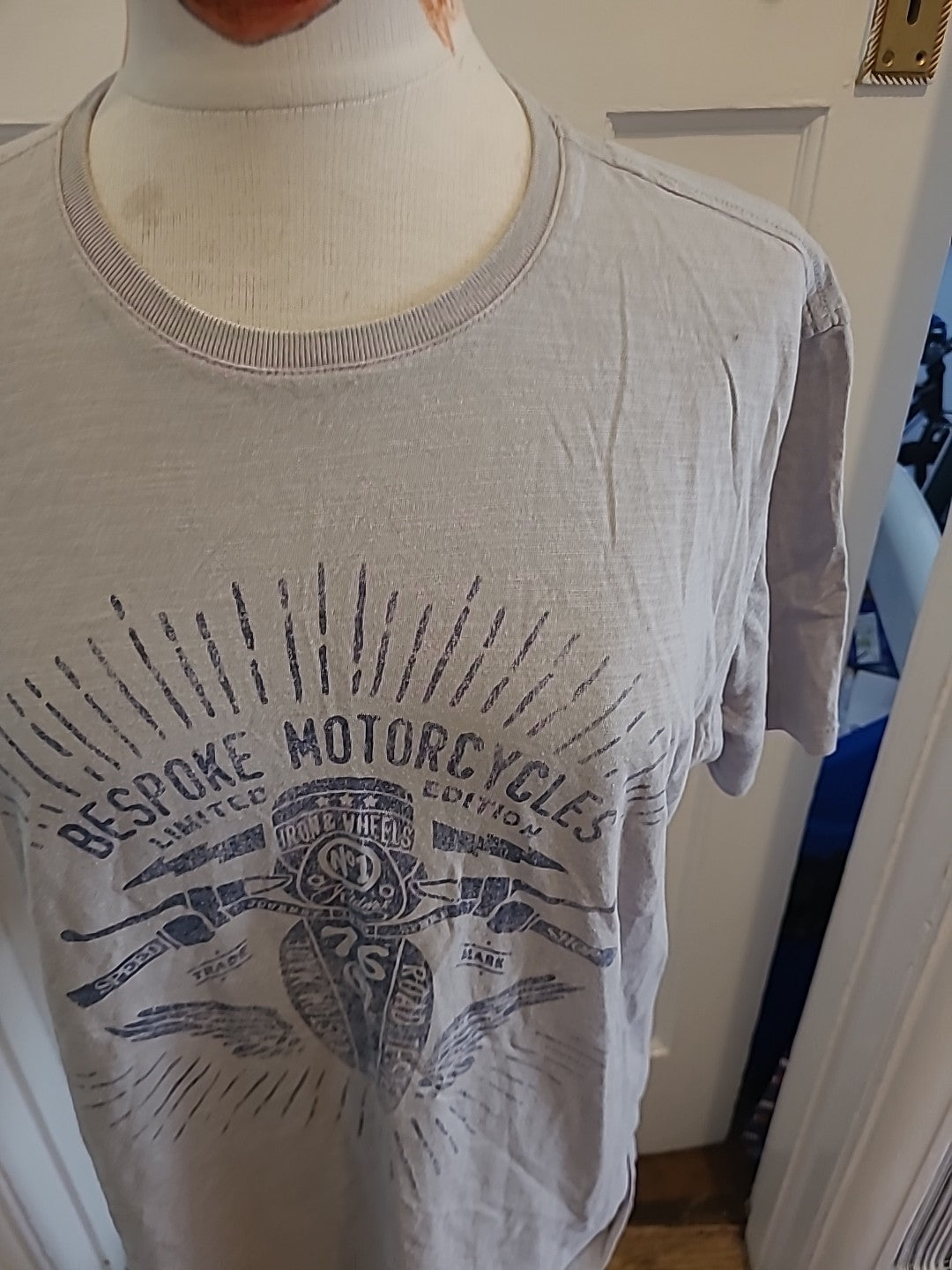 Mens North Coast Size Medium Grey Motorcycle Short Sleeve T-shirt