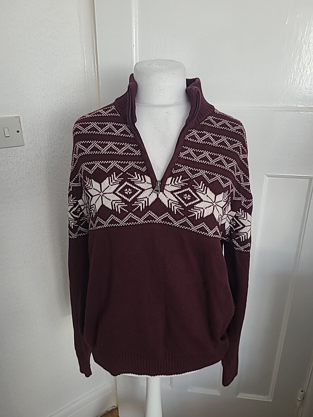 Mens Original Weatherproof Size Large Purple Pullover Jumper