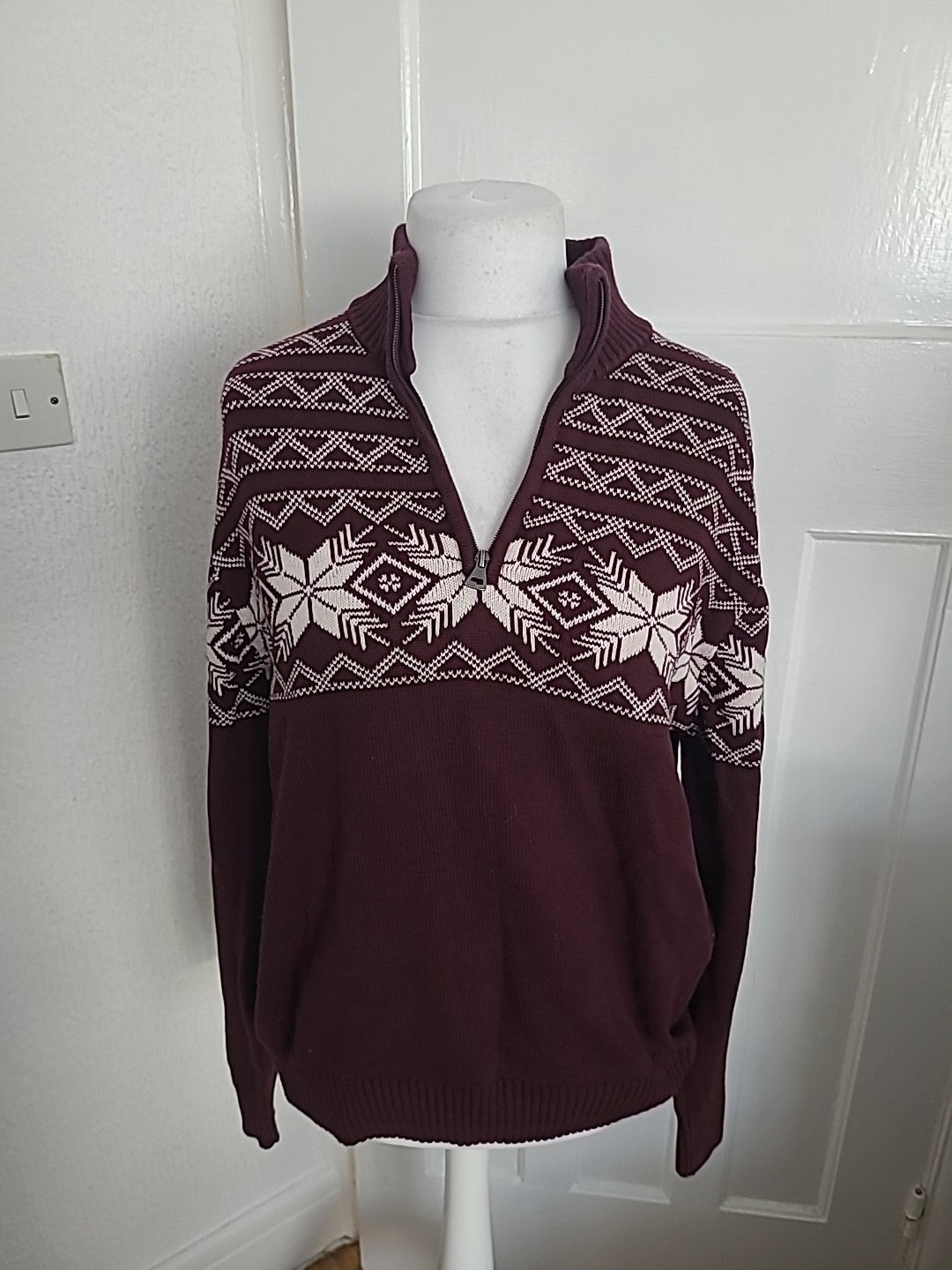 Mens Original Weatherproof Size Large Purple Pullover Jumper