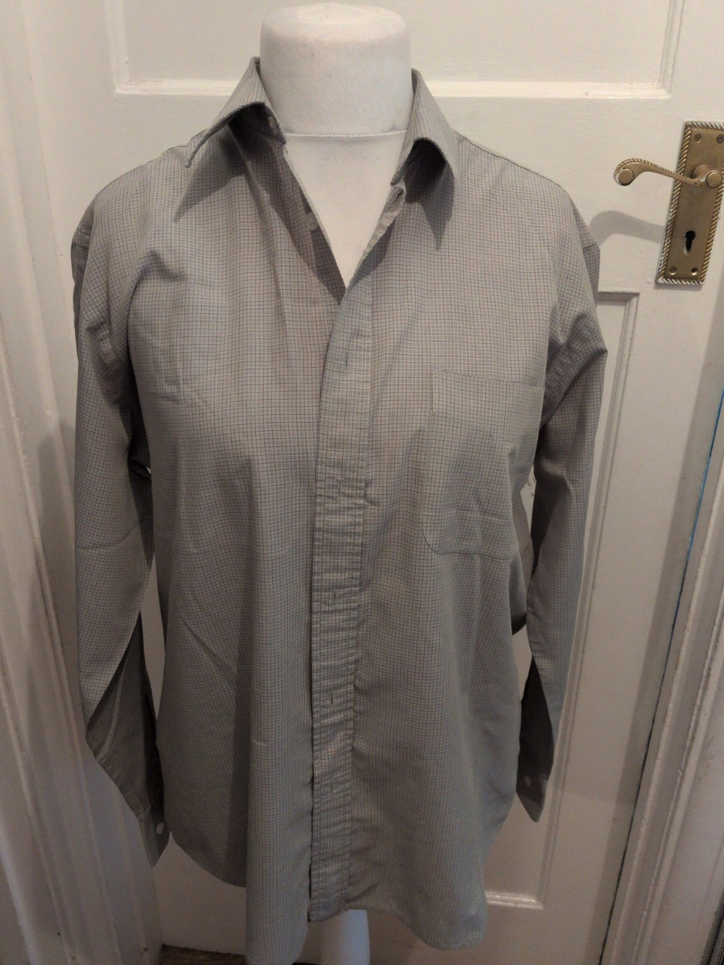 Essentials 16" Sage Green Check Long Sleeve Shirt