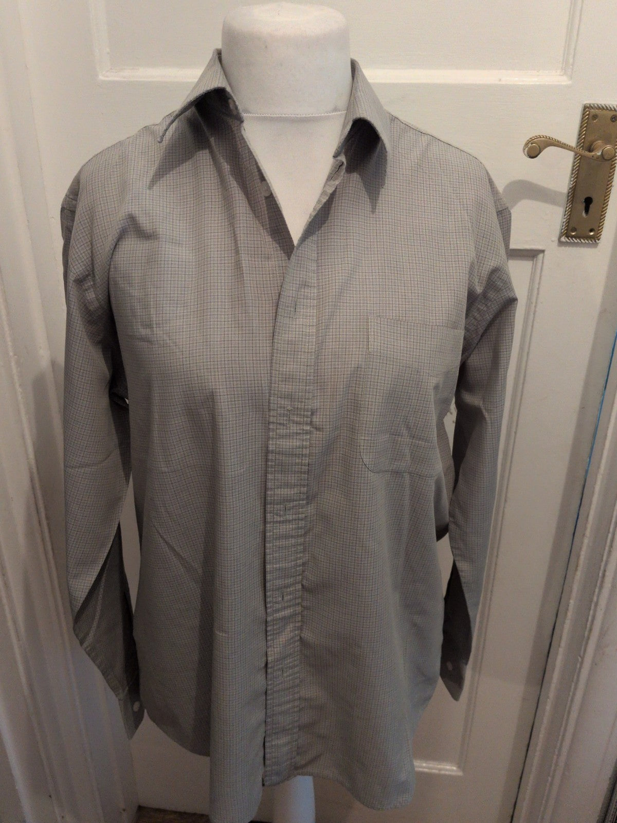 Essentials 16" Sage Green Check Long Sleeve Shirt
