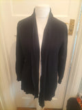 Ladies Nutmeg Size 12 Black Collared Long Sleeved Cardigan