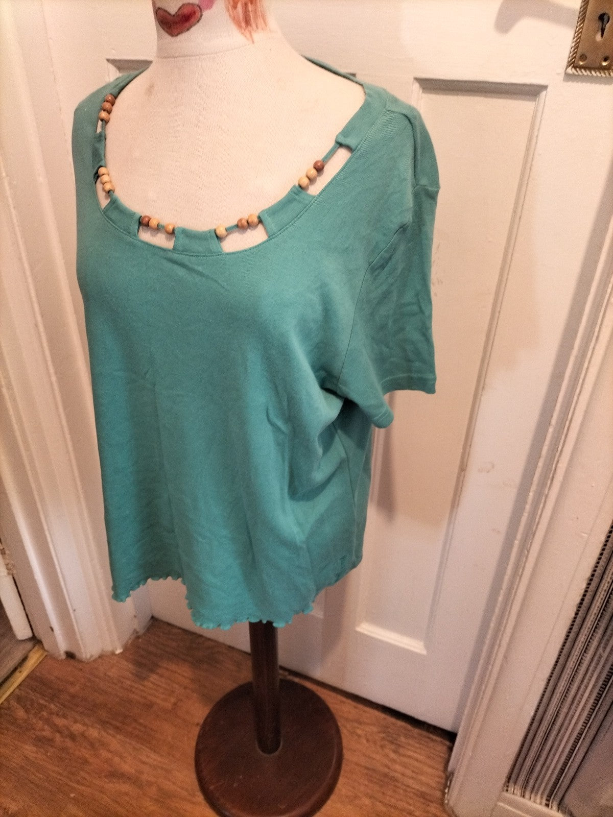 Ladies David Emanuel Size 22 Teal Short Sleeved Tshirt