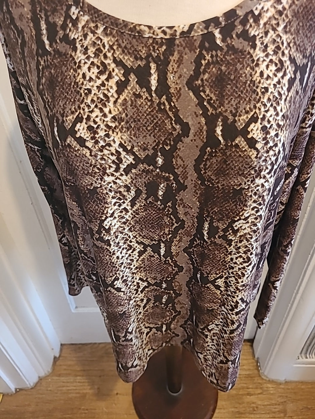 Ladies Beloved Medium Brown Beige Long Sleeved Tshirt