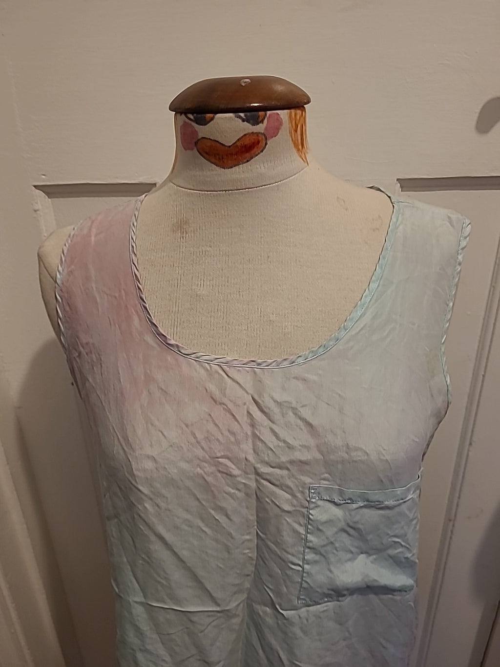 Ladies Avon Size 12 Turquoise Purple Dye Silk Blouse