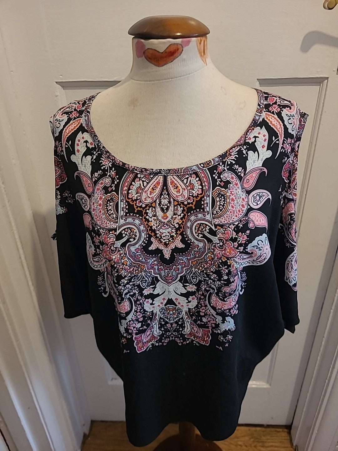 Ladies Izabel Size 10 Multicoloured Open Shoulder Blouse