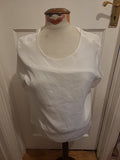 Ladies St Michael Size 14 White Lined V Neck Blouse