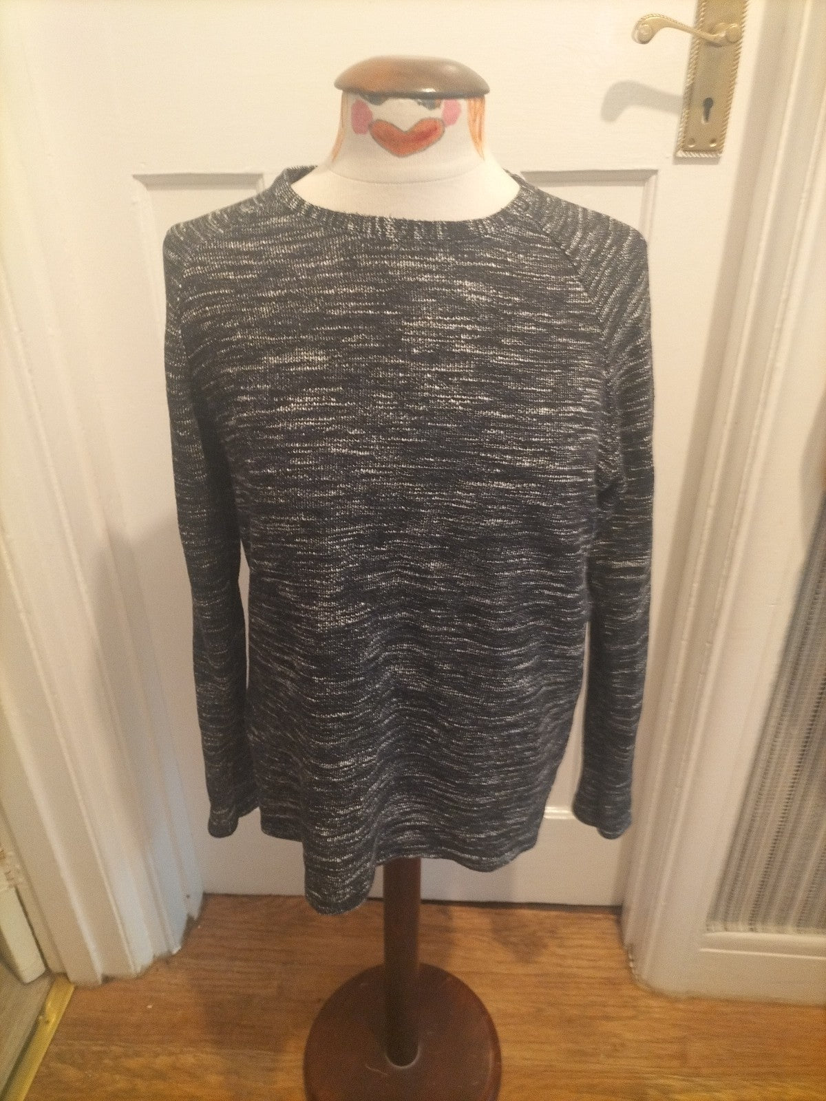 Mens Jack&Jones Size Large Black Fleck Long Sleeved Pullover Jumper