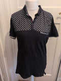 Fluid Large Navy Short Sleeve White Polo