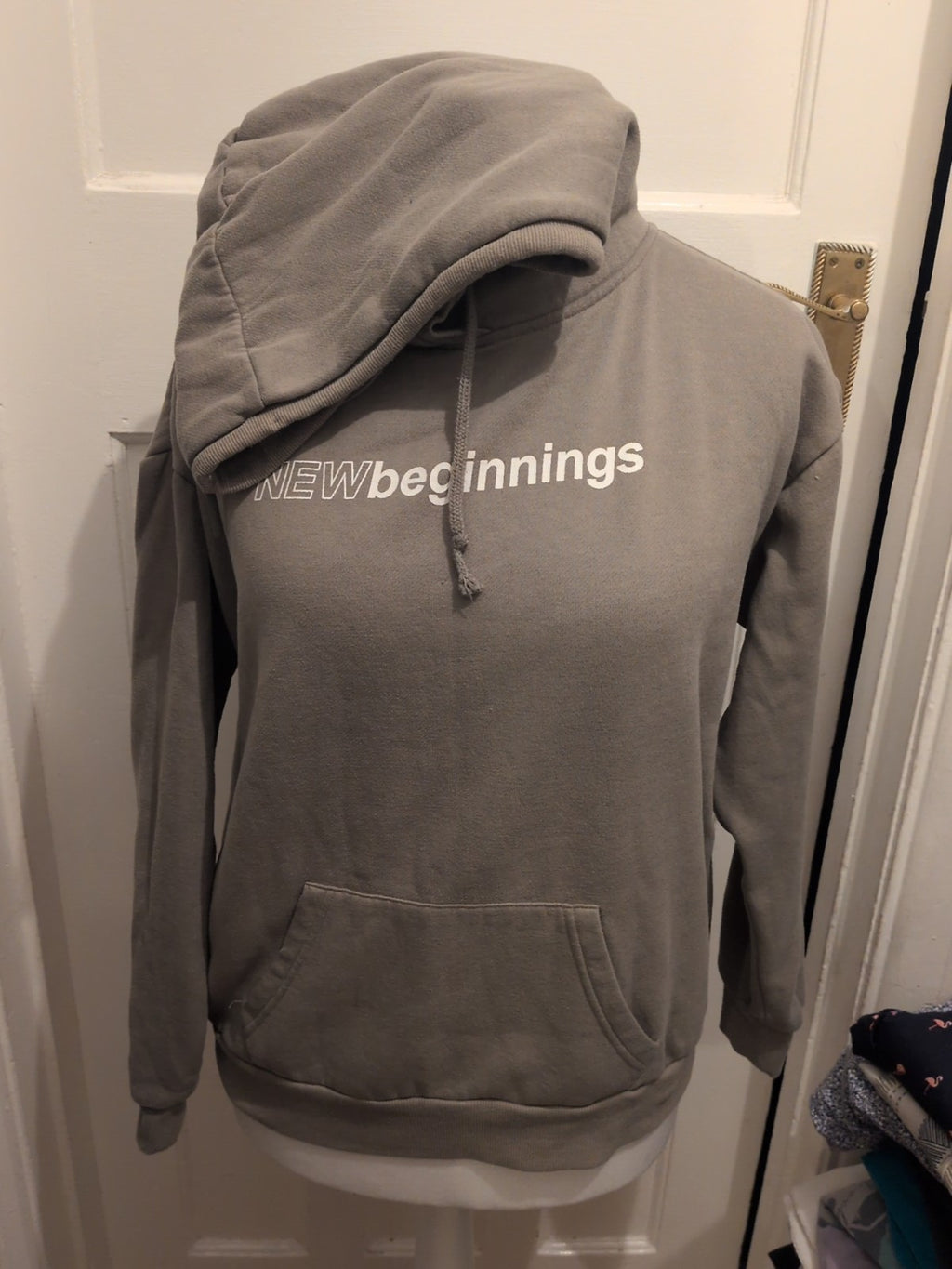 Large Pale Khaki Long Sleeve Pullover Jumper