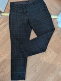 River Island 34L Navy Patterned Trousers