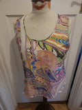Ladies Size Medium Multicoloured Lined Sleeveless Tshirt