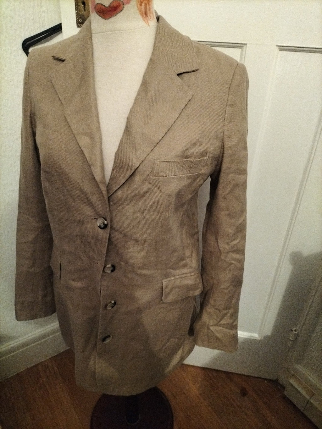Ladies Laura Clement Size 12 Beige Lined Padded Jacket