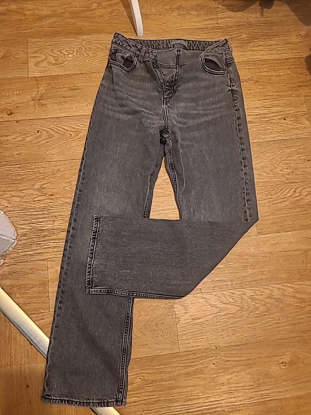 Ladies Denim&Co Size 12 Grey Straight Denim Jeans (primark)