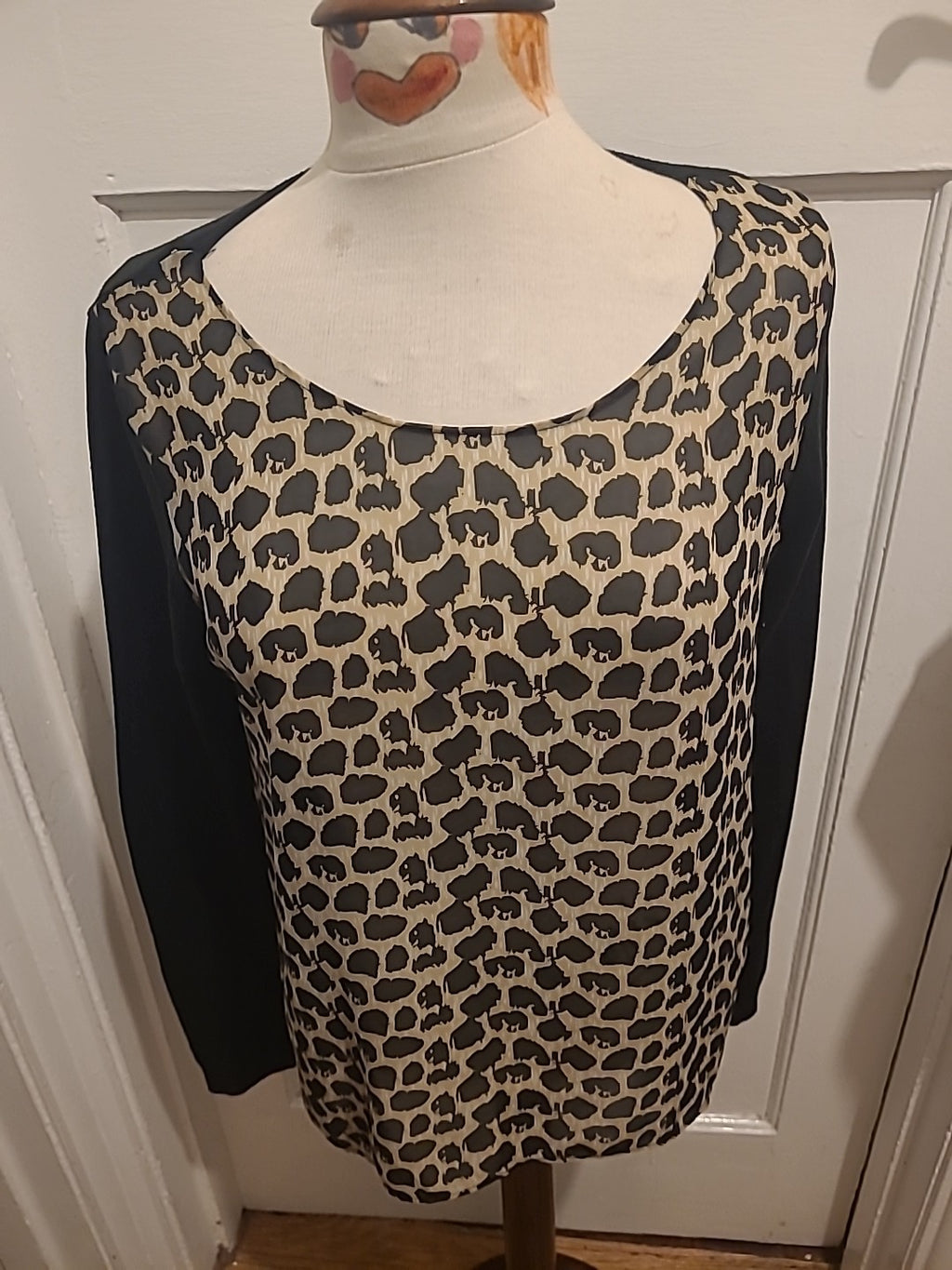 Ladies F&F Size 14 Leopard Print Long Sleeved Tshirt